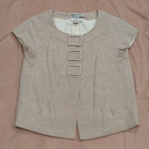 Tan tweed short sleeve blazer